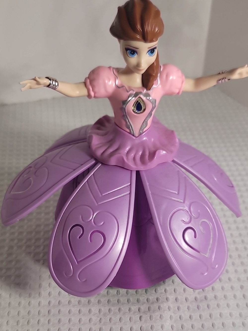 Purple Pink Princess Spin Flower Toy - Kids Dolls